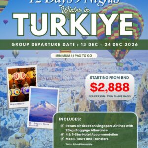 12D9N (DEC) Turkiye Tour Package Istanbul - Bursa - Pamukkale - Konya - Cappadocia - Ankara